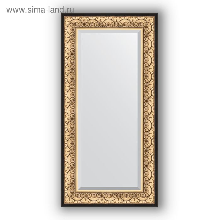 фото Зеркало с фацетом в багетной раме - барокко золото 106 мм, 60 х 120 см, evoform