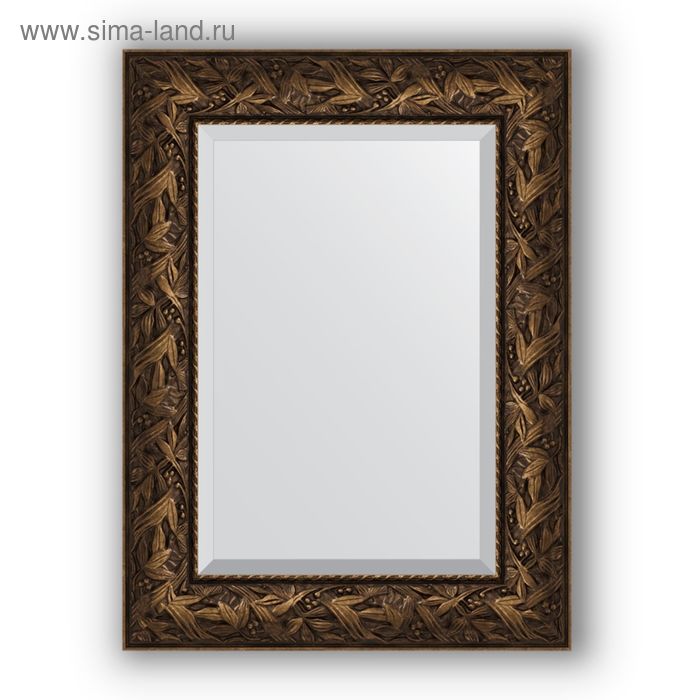 Зеркало с фацетом в багетной раме - византия бронза 99 мм, 59 х 79 см, Evoform зеркало с фацетом в багетной раме византия серебро 99 мм 59 х 79 см evoform