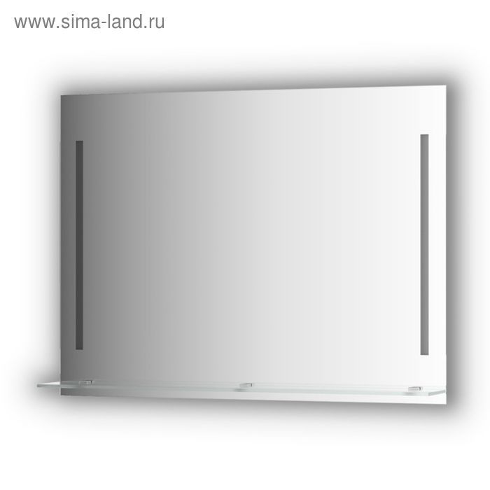 цена Зеркало с полочкой 100 см, с 2-мя встроенными LED-светильниками 11 Вт, 100x75 см, Evoform