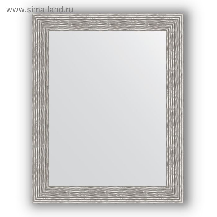 фото Зеркало в багетной раме - волна хром 90 мм, 80 х 100 см, evoform