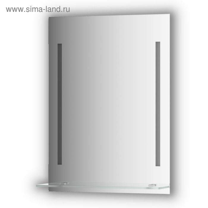 фото Зеркало с полочкой 55 см, с 2-мя встроенными led-светильниками 11 вт, 55x75 см, evoform