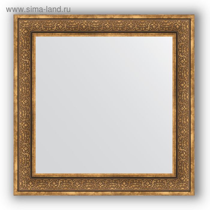 Зеркало в багетной раме - вензель бронзовый 101 мм, 83 х 83 см, Evoform