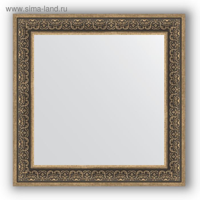 Зеркало в багетной раме - вензель серебряный 101 мм, 83 х 83 см, Evoform