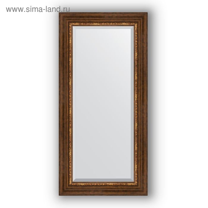 фото Зеркало с фацетом в багетной раме - римская бронза 88 мм, 56 х 116 см, evoform