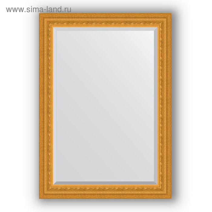 фото Зеркало с фацетом в багетной раме - сусальное золото 80 мм, 75 х 105 см, evoform