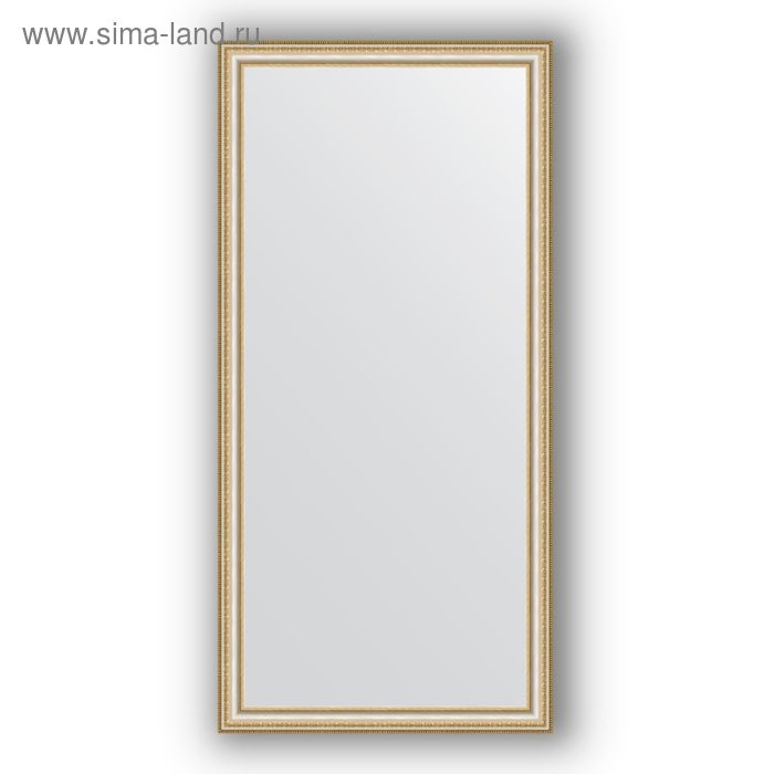 Зеркало в багетной раме - золотые бусы на серебре 60 мм, 75 х 155 см, Evoform 11794
