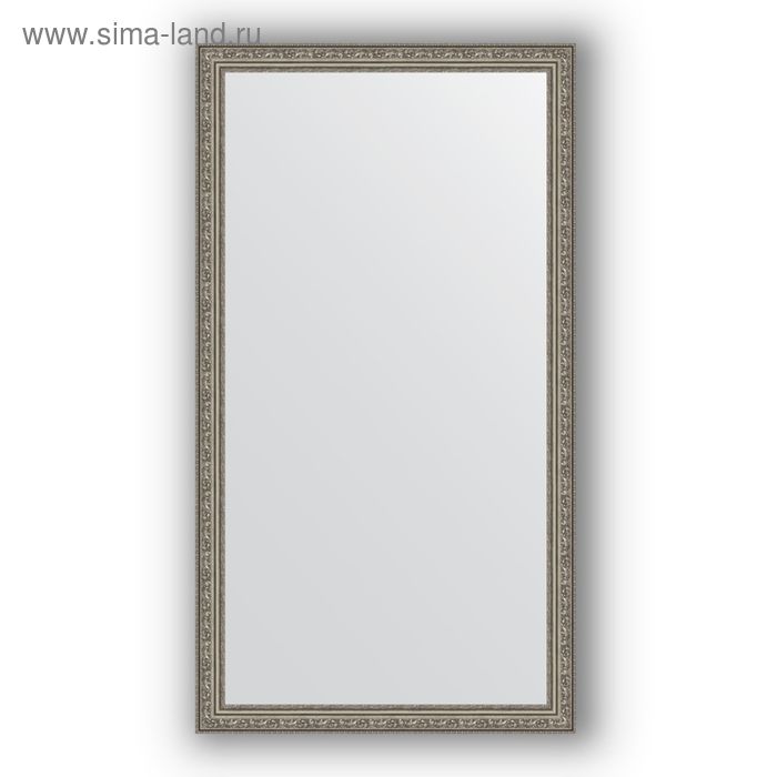 Зеркало в багетной раме - виньетка состаренное серебро 56 мм, 74 х 134 см, Evoform 11783
