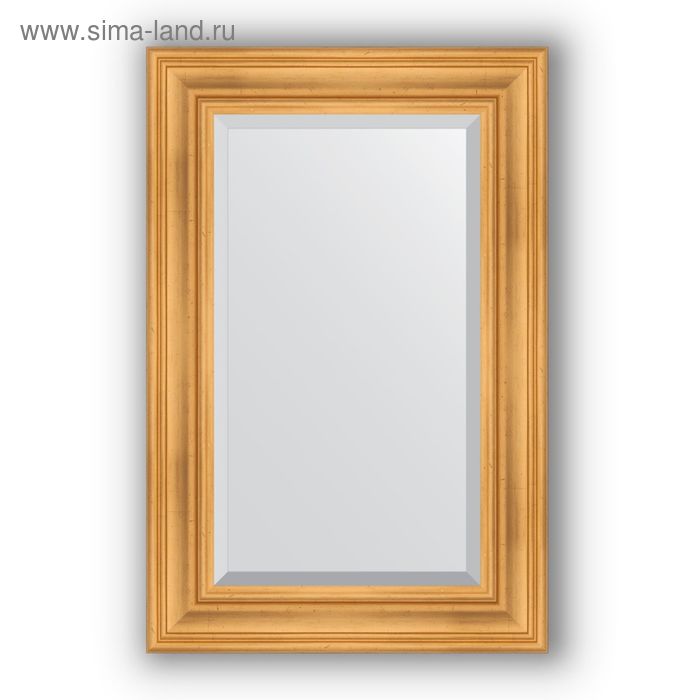 фото Зеркало с фацетом в багетной раме - травленое золото 99 мм, 59 х 89 см, evoform