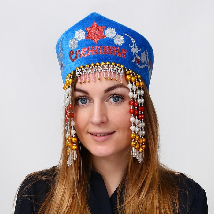 Кокошник с бусинами "Снежинка"