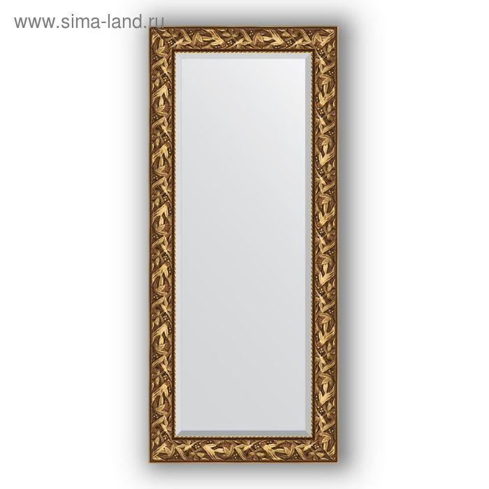 Зеркало с фацетом в багетной раме - византия золото 99 мм, 69 х 159 см, Evoform зеркало с фацетом в багетной раме византия золото 99 мм 69 х 99 см evoform