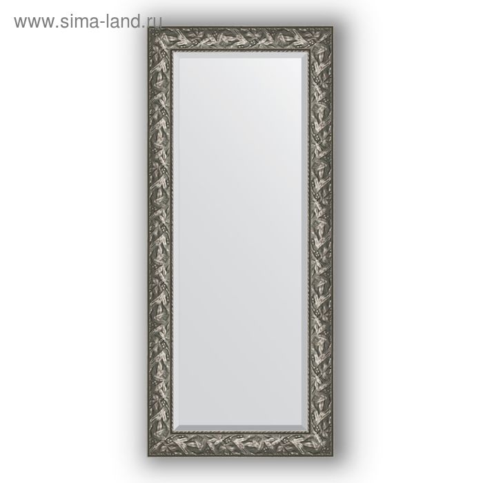 Зеркало с фацетом в багетной раме - византия серебро 99 мм, 69 х 159 см, Evoform