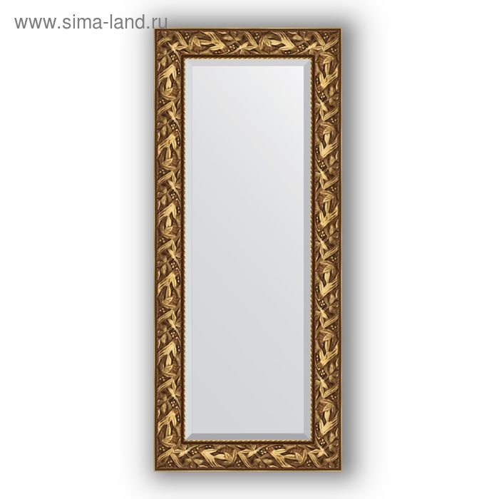 Зеркало с фацетом в багетной раме - византия золото 99 мм, 59 х 139 см, Evoform зеркало с фацетом в багетной раме византия золото 99 мм 59 х 79 см evoform