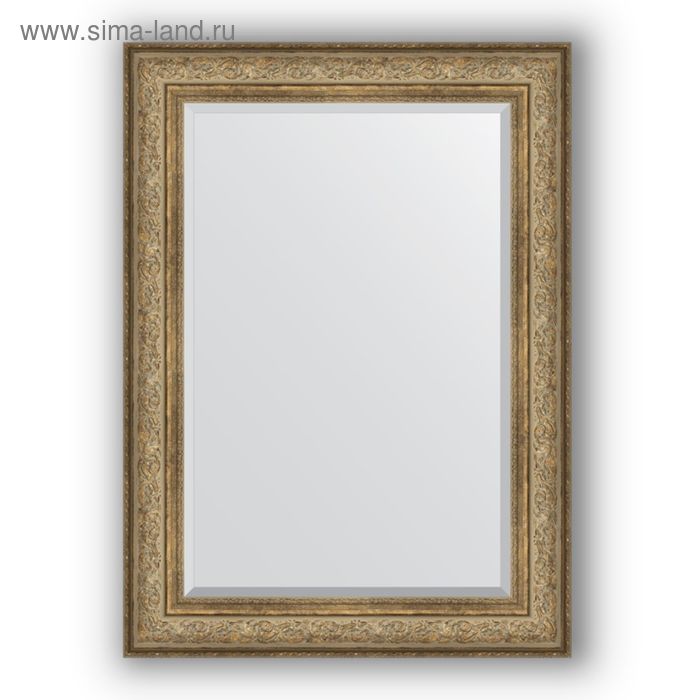 Зеркало с фацетом в багетной раме - виньетка античная бронза 109 мм, 80 х 110 см, Evoform 23568