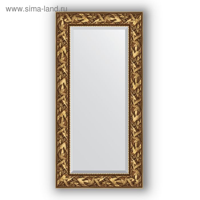 Зеркало с фацетом в багетной раме - византия золото 99 мм, 59 х 119 см, Evoform зеркало с фацетом в багетной раме византия золото 99 мм 59 х 79 см evoform