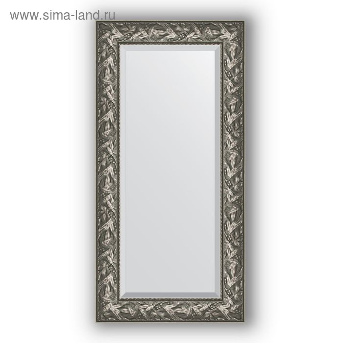 Зеркало с фацетом в багетной раме - византия серебро 99 мм, 59 х 119 см, Evoform зеркало с фацетом в багетной раме византия серебро 99 мм 59 х 79 см evoform