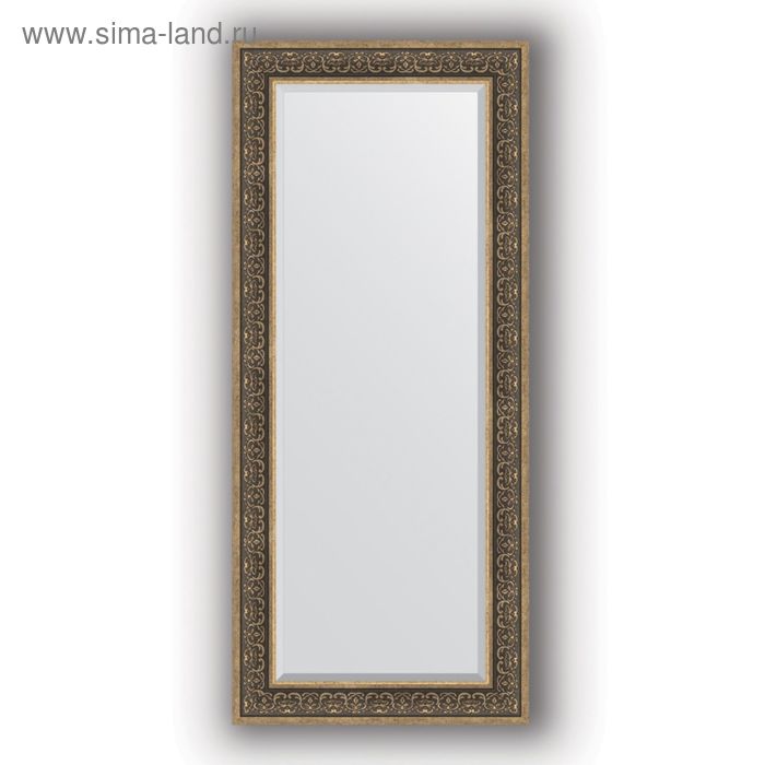 фото Зеркало с фацетом в багетной раме - вензель серебряный 101 мм, 69 х 159 см, evoform