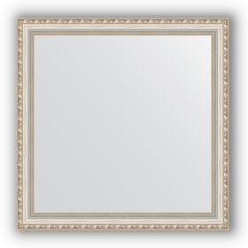 Зеркало в багетной раме - версаль серебро 64 мм, 75 х 75 см, Evoform