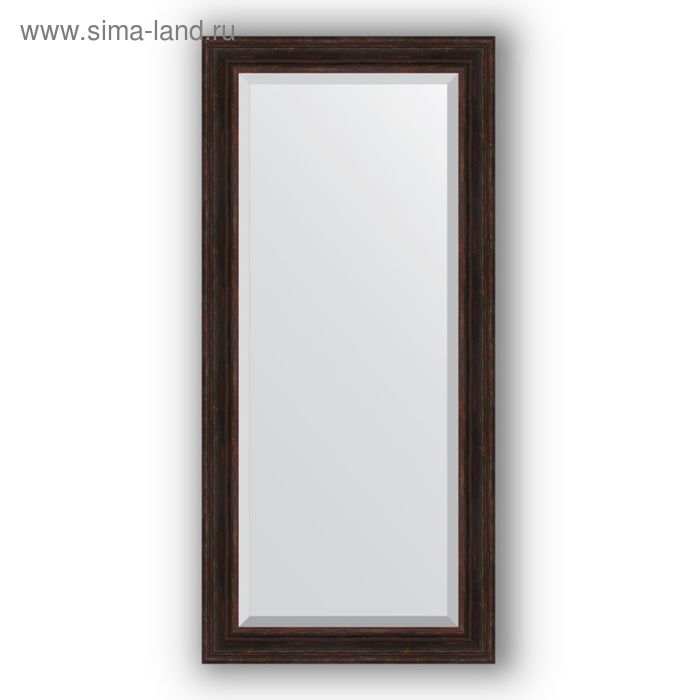 Зеркало с фацетом в багетной раме - тёмный прованс 99 мм, 79 х 169 см, Evoform зеркало с фацетом в багетной раме тёмный прованс 99 мм 119 х 179 см evoform
