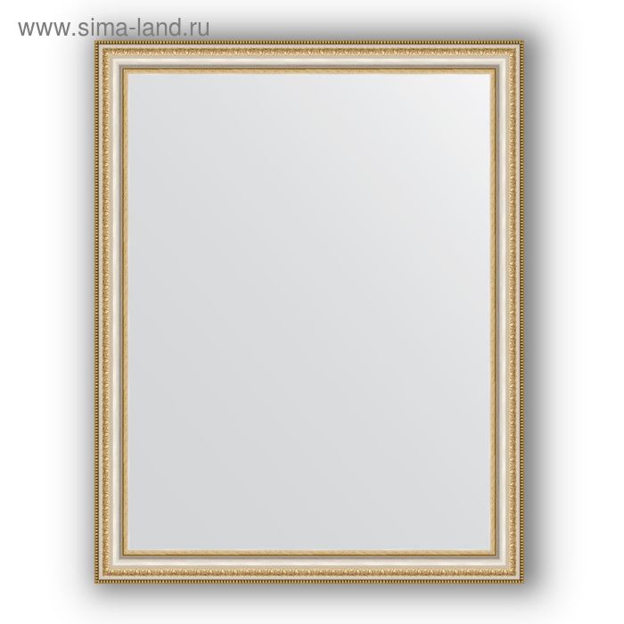 фото Зеркало в багетной раме - золотые бусы на серебре 60 мм, 75 х 95 см, evoform