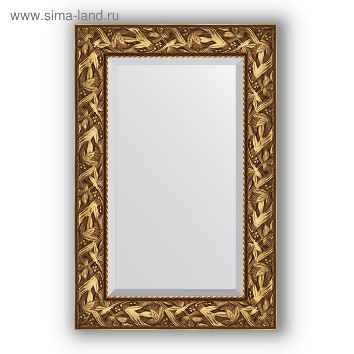фото Зеркало с фацетом в багетной раме - византия золото 99 мм, 59 х 89 см, evoform