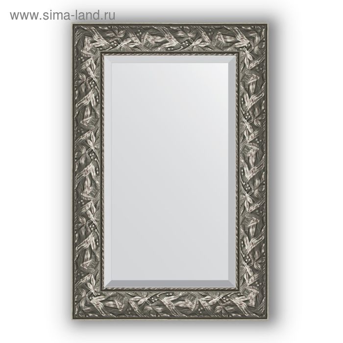 Зеркало с фацетом в багетной раме - византия серебро 99 мм, 59 х 89 см, Evoform зеркало с фацетом в багетной раме византия серебро 99 мм 59 х 79 см evoform