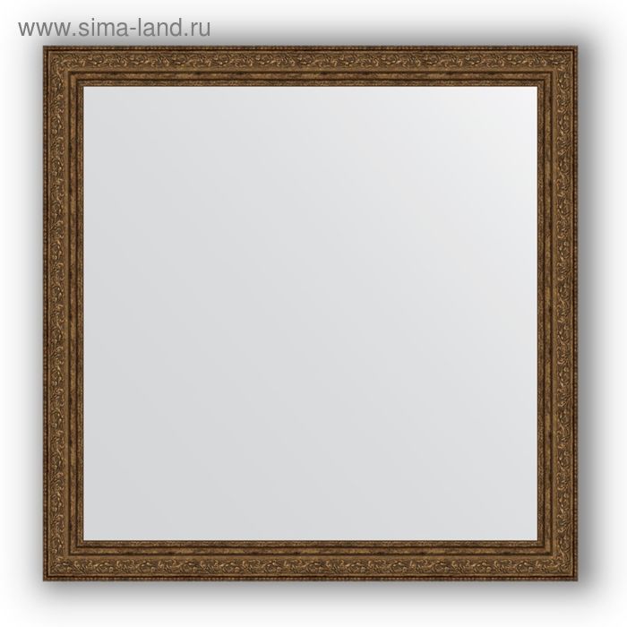 фото Зеркало в багетной раме - виньетка состаренная бронза 56 мм, 74 х 74 см, evoform