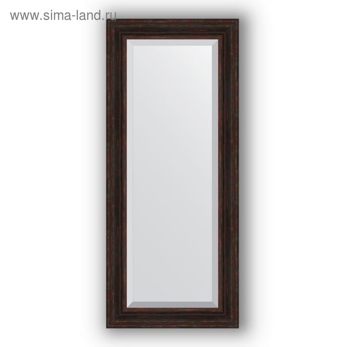 Зеркало с фацетом в багетной раме - тёмный прованс 99 мм, 64 х 149 см, Evoform зеркало с фацетом в багетной раме тёмный прованс 99 мм 119 х 179 см evoform