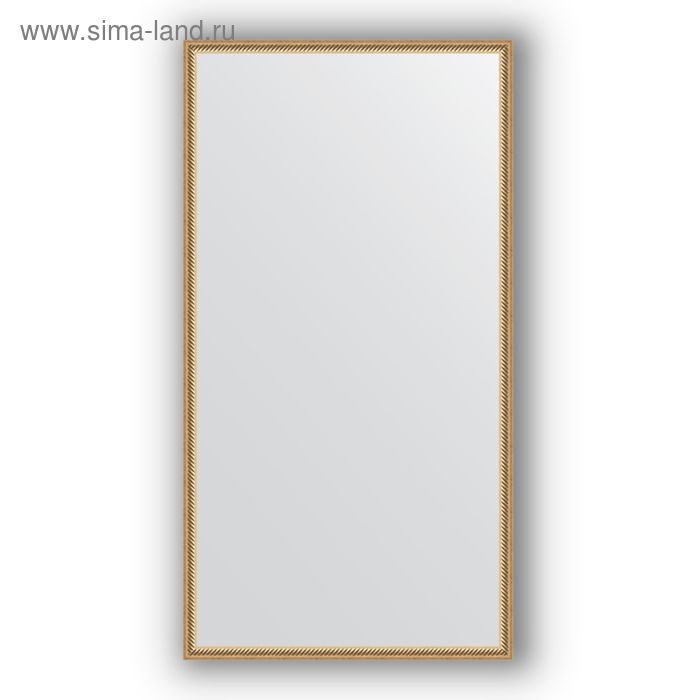 Зеркало в багетной раме - витое золото 28 мм, 68 х 128 см, Evoform