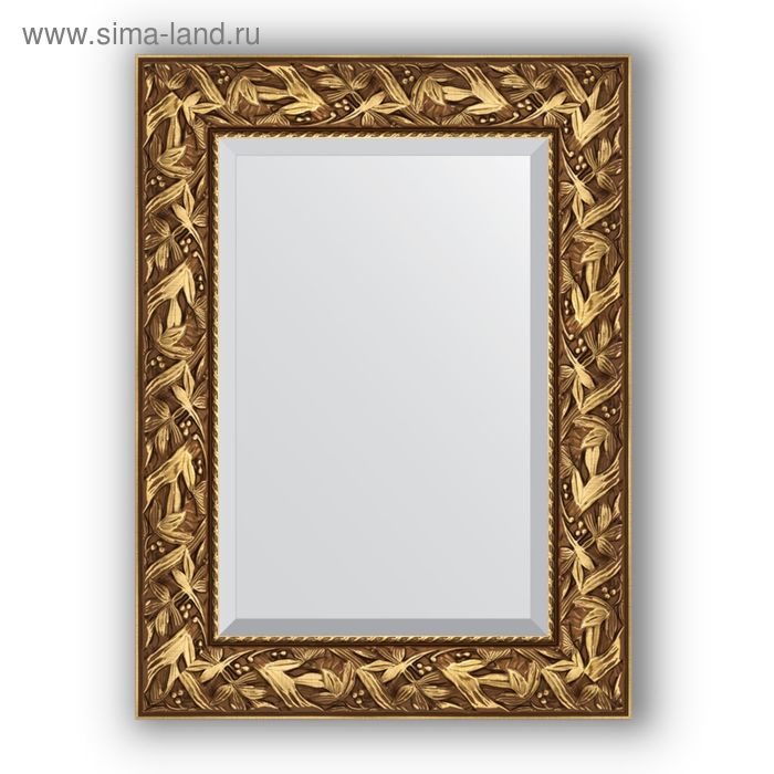Зеркало с фацетом в багетной раме - византия золото 99 мм, 59 х 79 см, Evoform зеркало с фацетом в багетной раме византия золото 99 мм 79 х 109 см evoform