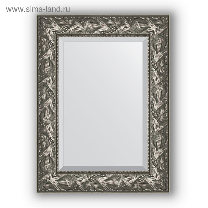 Зеркало с фацетом в багетной раме - византия серебро 99 мм, 59 х 79 см, Evoform зеркало с фацетом в багетной раме византия бронза 99 мм 59 х 79 см evoform