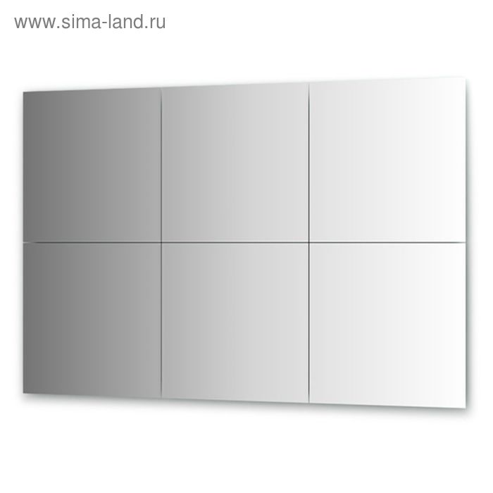 

Зеркальная плитка с фацетом 10 мм, - комплект 6 шт квадрат 50 х 50 см, серебро Evoform