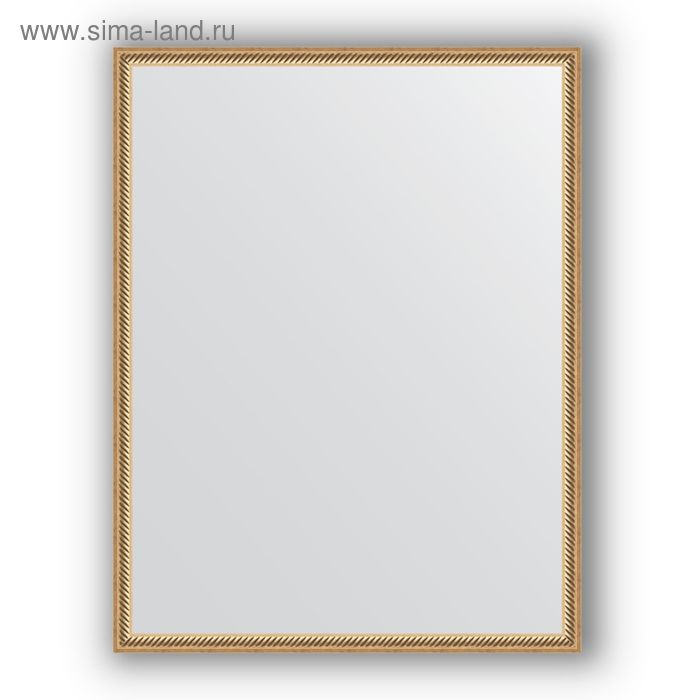 Зеркало в багетной раме - витое золото 28 мм, 68 х 88 см, Evoform