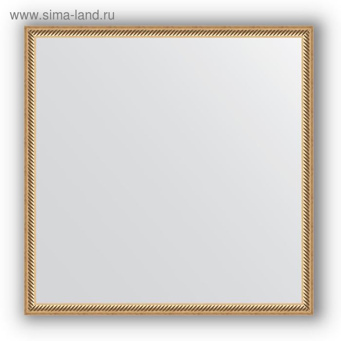 Зеркало в багетной раме - витое золото 28 мм, 68 х 68 см, Evoform