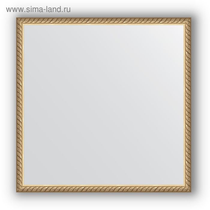 фото Зеркало в багетной раме - витая латунь 26 мм, 58 х 58 см, evoform