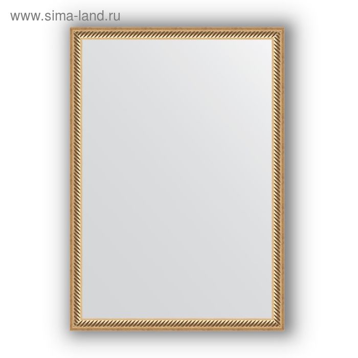 Зеркало в багетной раме - витое золото 28 мм, 48 х 68 см, Evoform
