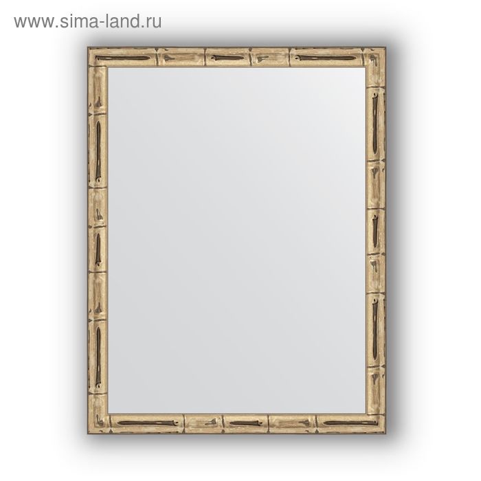 фото Зеркало в багетной раме - серебряный бамбук 24 мм, 34 х 44 см, evoform