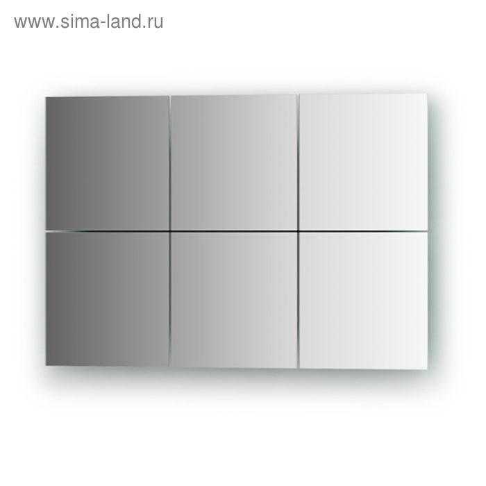 Зеркальная плитка со шлифованной кромкой - комплект 6 шт квадрат 15 х 15 см, серебро Evoform