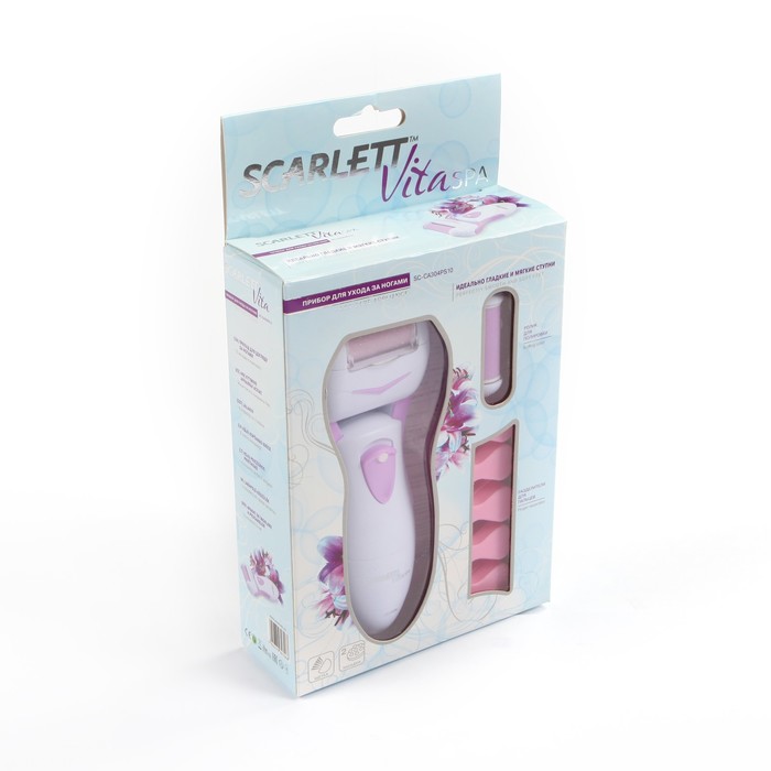 Пилка роликовая Scarlett SC-CA304PS10, розово-белая