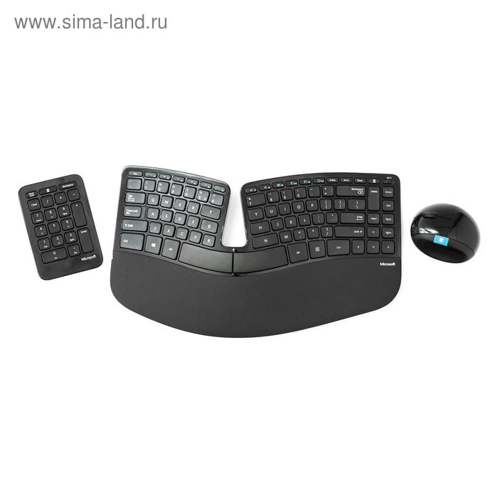 Комплект клавиатура и мышь Microsoft Sculpt Ergonomic, беспроводной, мембранный, USB,черный