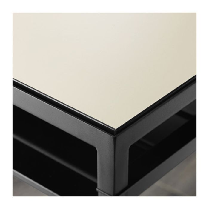 Столик с двусторонней столешницей, цвет черный/бежевый НИБОДА