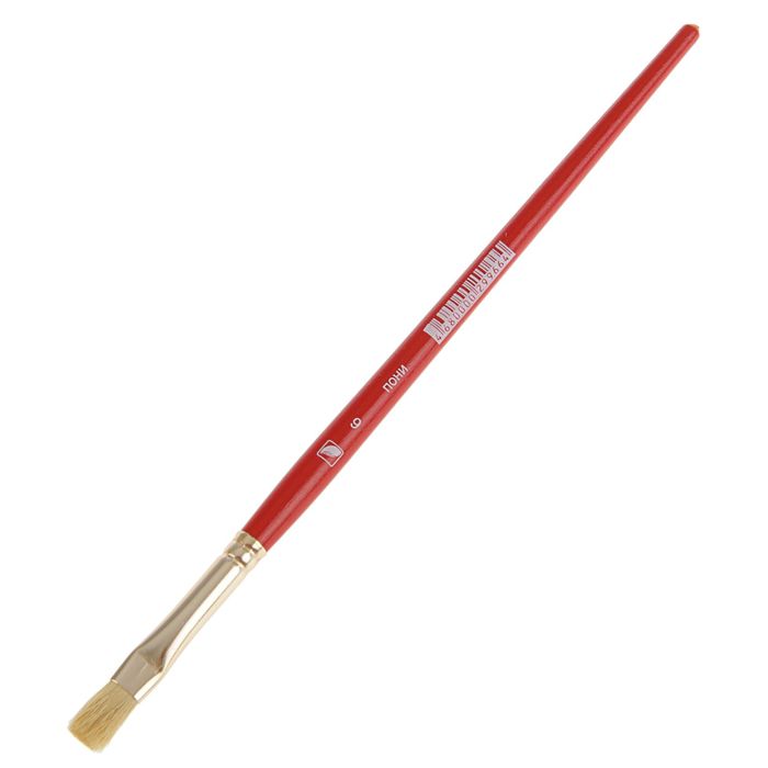 Кисть Пони плоская № 6 Альбатрос "Бегемот" короткая ручка