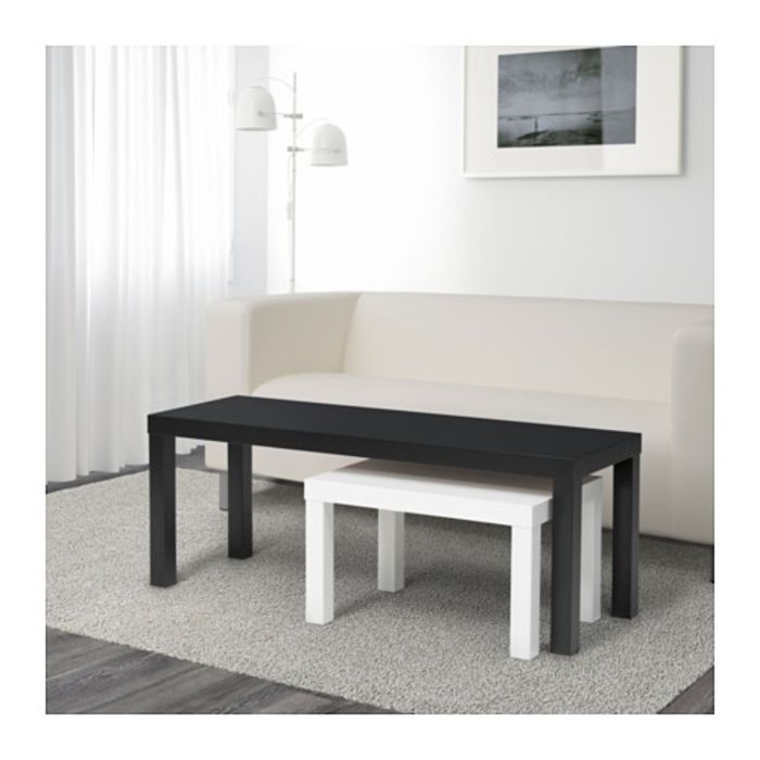 Комплект столов, 2 шт, цвета черный, белый ЛАКК