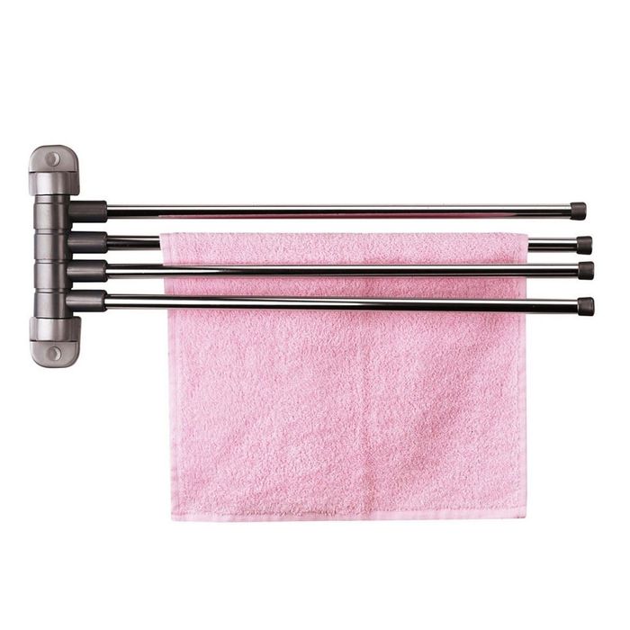 Вешалка для полотенец, 4 спицы, цвет серый