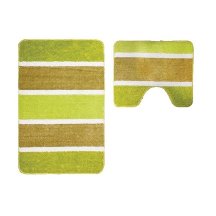 Набор ковриков для ванной SERA 2 шт:70х45, 45х45, цвет зелёный