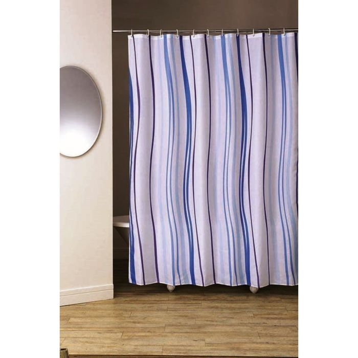 Штора для ванной 180х200 Aurora, цвет голубой