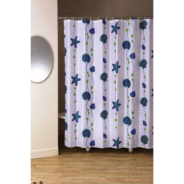 Штора для ванной 180х200 Kemer Beach, цвет голубой