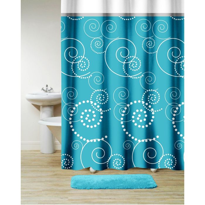 Штора для ванной 180х200 Maison, цвет голубой