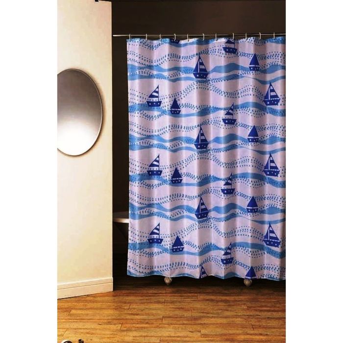 Штора для ванной 180х200 Sailing Boat, цвет голубой