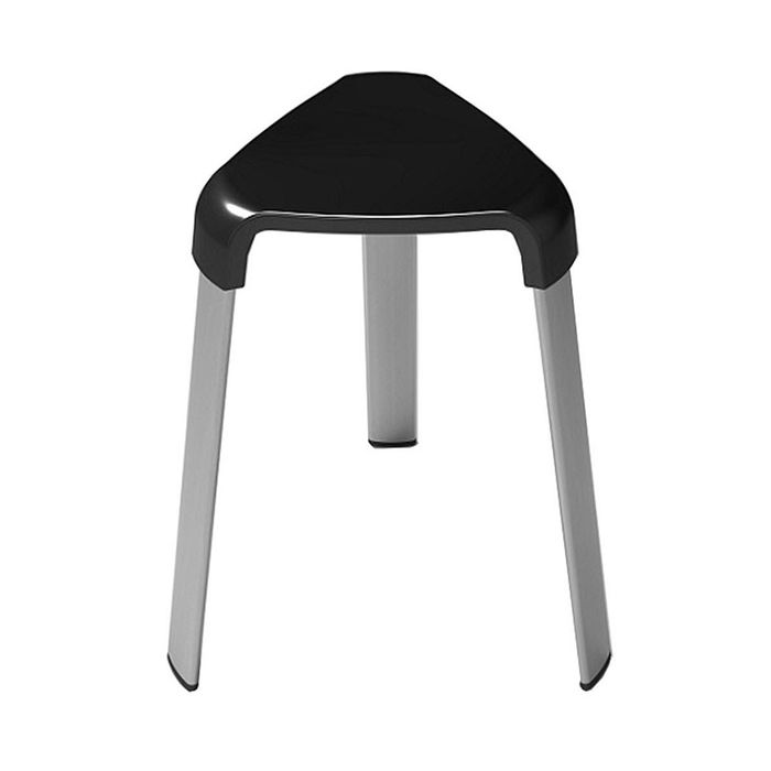 Стул для ванной чёрный, с алюминиевыми ножками, нагрузка 120 кг