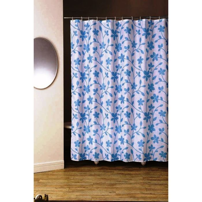 Штора для ванной 180х200 Bloom, цвет голубой